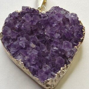 Heart Shape Purple Amethyst Pendant